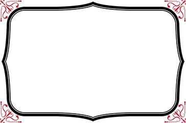 Elegant Vintage Ornate Black and Red Frame Border. 1358