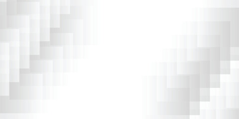 Abstract white and grey background. Minimal and simple template, Square abstract bacground. Modern pattern design. Digital creative banner. Art tech wallpaper. Science future texture.	