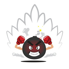 Illustration Vector Graphic Of Gigantic Bomb Expression Angry ready to explode Perfect For Clipart and Sticker