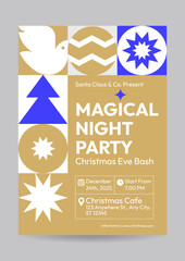 Modern Geometric Christmas Eve Party Poster