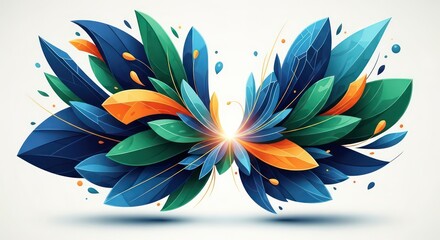 Modern office space with large digital displays showing colorful abstract wave patterns.