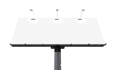 blank billboard sign isolated on white background.