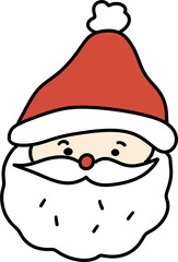 귀여운 산타 얼굴 손그림 일러스트