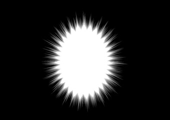 Spiky oval comic speech balloon, shock effect frame, transparent background