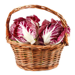 Obraz premium Radicchio in basket isolate on transparency background