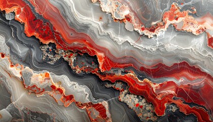 Abstract Red Black and Grey Onyx Marble Texture Background.