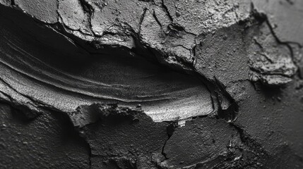 Black gooey texture with viscous liquid surface, dripping and sticky abstract pattern, dark grunge background with high detail and tactile visual effect, glossy and mysterious aesthetic