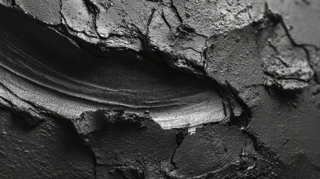 Black gooey texture with viscous liquid surface, dripping and sticky abstract pattern, dark grunge background with high detail and tactile visual effect, glossy and mysterious aesthetic