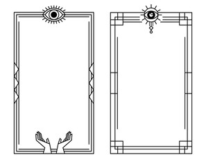 Mystic Eye Line Art Frame Border for Boho Spiritual or Sacred Geometry Design