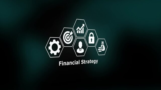 Financial Strategy Dashboard Interface. Digital Analytics and Investment Visualization Representing Business Planning, Market Growth, and Data Optimization.
