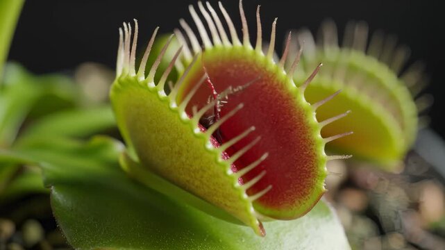 Close Up of Venus Flytrap Carnivorous Plant