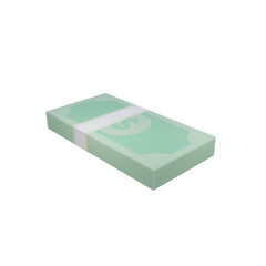 Stack of Money Bills Isolated on White Background 3D Illustration png