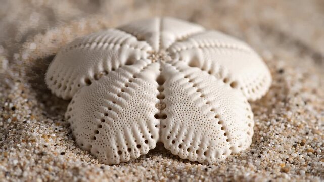 Close Up of Sand Dollar on Sandy Beach