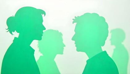 Silhouettes on a green backdrop, representing Glaucoma Awareness and the importance of eye health