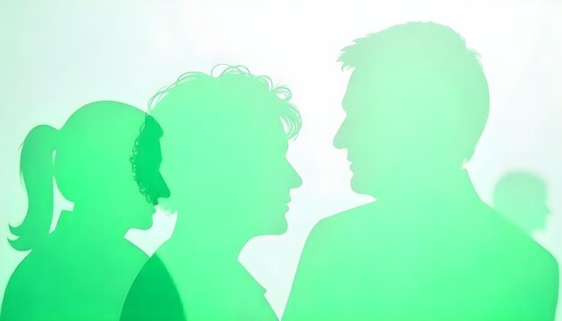Silhouetted figures stand against a green background, symbolizing Glaucoma Awareness and eye health advocacy