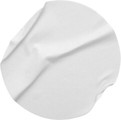 Blank white round paper sticker label isolated on white background