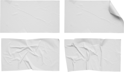 Paper sticker label set isolated on white background