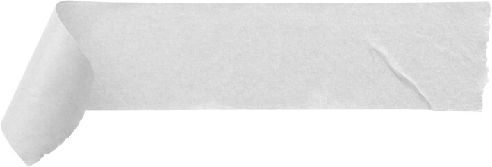 White adhesive paper tape isolated on white background