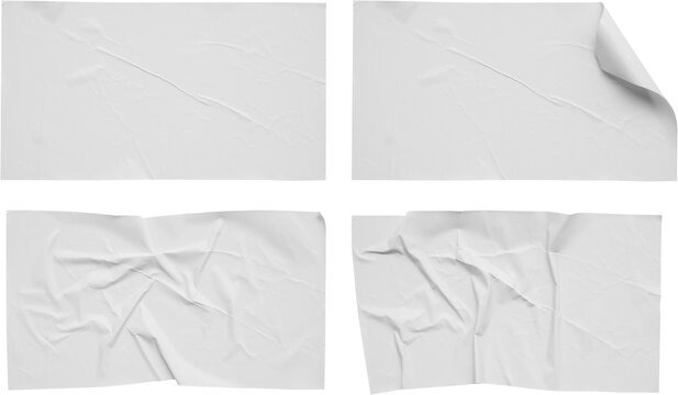 Paper sticker label set isolated on white background