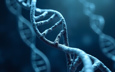 DNA double helix. DNA molecule structure. Medical science research of chromosome DNA genetic biotechnology in human genome cell. Science laboratory experiments analysis and genetic engineering study.