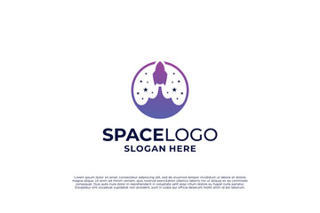 Rocket space logo design template