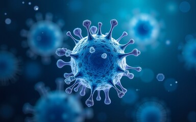 Cell close up over blue background. High quality