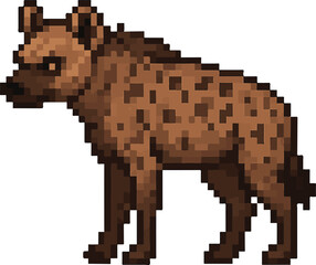 Fototapeta premium hyena pixel art, eps 10 illustration