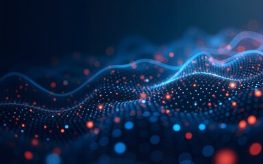 Digital Big Data Flow Vector Background. Big Data Technology Lines. Abstract Science Technology Illustration. Big Data Neural Network Background Concept. AI Visualization Concept. Vector.