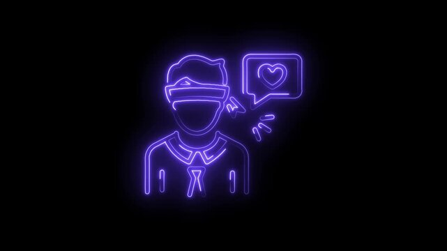 Blinded by love concept neon style rendering for social media and awareness campaign