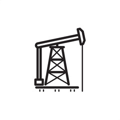 Oil drilling rig icon symbolizing fossil fuel extraction and industrial operations, representing modern petroleum production, specialized exploration technology, and energy supply infrastructure.