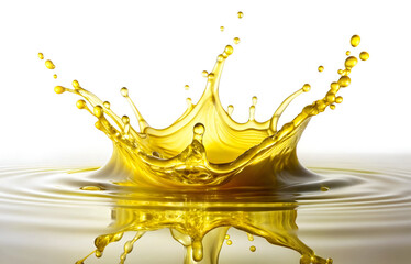 A dynamic splash of bright yellow liquid