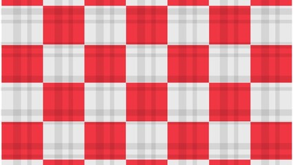 A vibrant and playful checkerboard pattern featuring alternating red and white squares