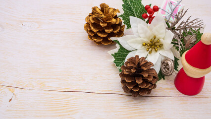 クリスマスの背景素材　ポインセチア