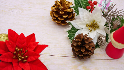 クリスマスの背景素材　ポインセチア