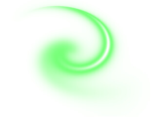 A vibrant green abstract swirl creates a dynamic and modern background effect.