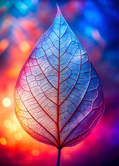 A delicate translucent leaf with intricate vein