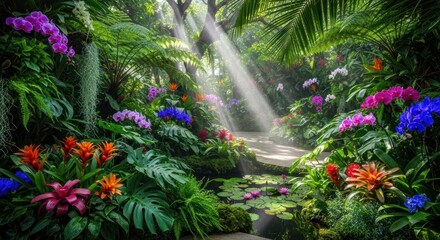 Sunlight Streams Through Lush Vibrant