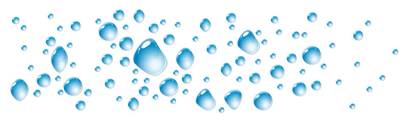 Abstract Water Drops Illustration on Black Background