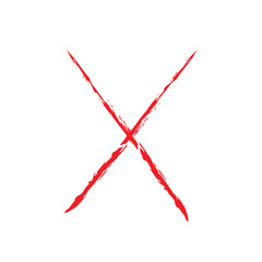 Vector grunge X mark. Crossed X slash symbol. Cross design element to cancel, reject and refuse something .Vector illustration EPS 10 .