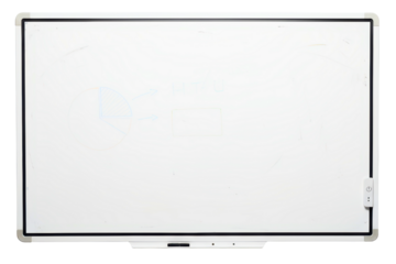Interactive smart whiteboard for business presentations isolated on a transparent background