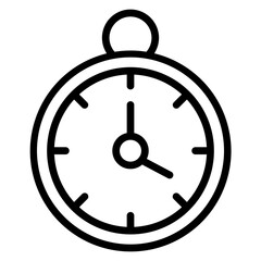 Clock Vector Line Icon Design