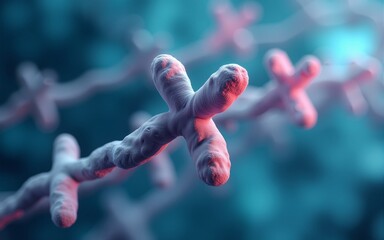 3D illustration of X Chromosome, Medicine. Medical science and biotechnology background. High quality