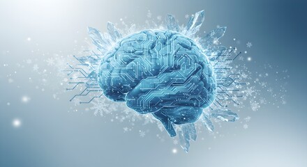 Abstract digital brain artificial intelligence and technological concept