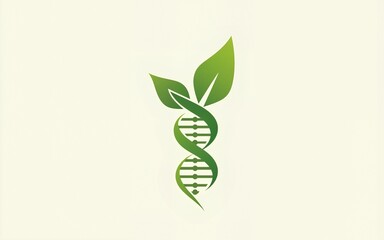 Agricultural biotechnology logo design. Biology genetics vector design. DNA helix and leaves logotype. High quality