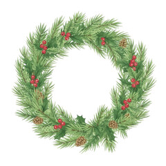 Christmas wreath on PNG background