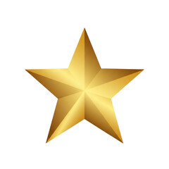 Gold star isolated on white