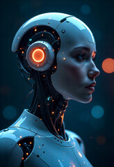Cybernetic Dream: Futuristic Robot Portrait

