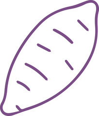 Minimalist purple outlined sweet potato illustration healthy root vegetable doodle art