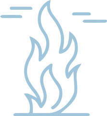 Obraz premium Simple light blue flame icon illustration on a clean white background minimal design