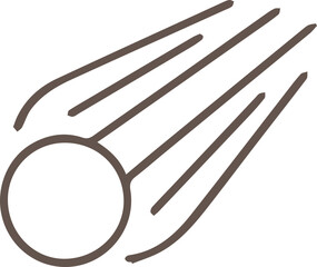 Modern Minimalist Line Drawing of a Comet or Meteor Shower Element